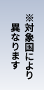 対象国により
　異なります